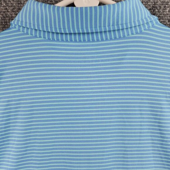 Vineyard Vines Performance Polo Shirt Men Striped Blue Green Stretch Adult Peru - Picture 15 of 16